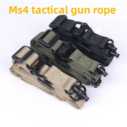 MS4 Tactical Rifle Sling With QD Base 1 Or 2 Point Adjustable Safety Strap Outdoor Military Shooting Hunting Carry Accessory