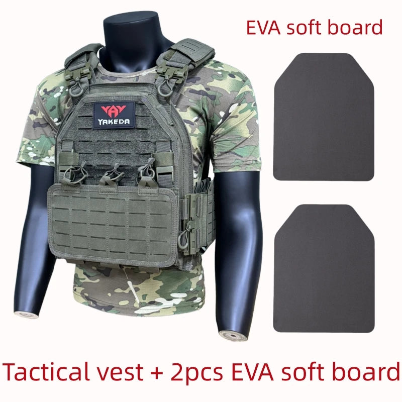 Multicam Camo Tactical Vest Quick Release Molle Modular Protective Vest for Outdoor CS Wargame Hunting yakeda 6094