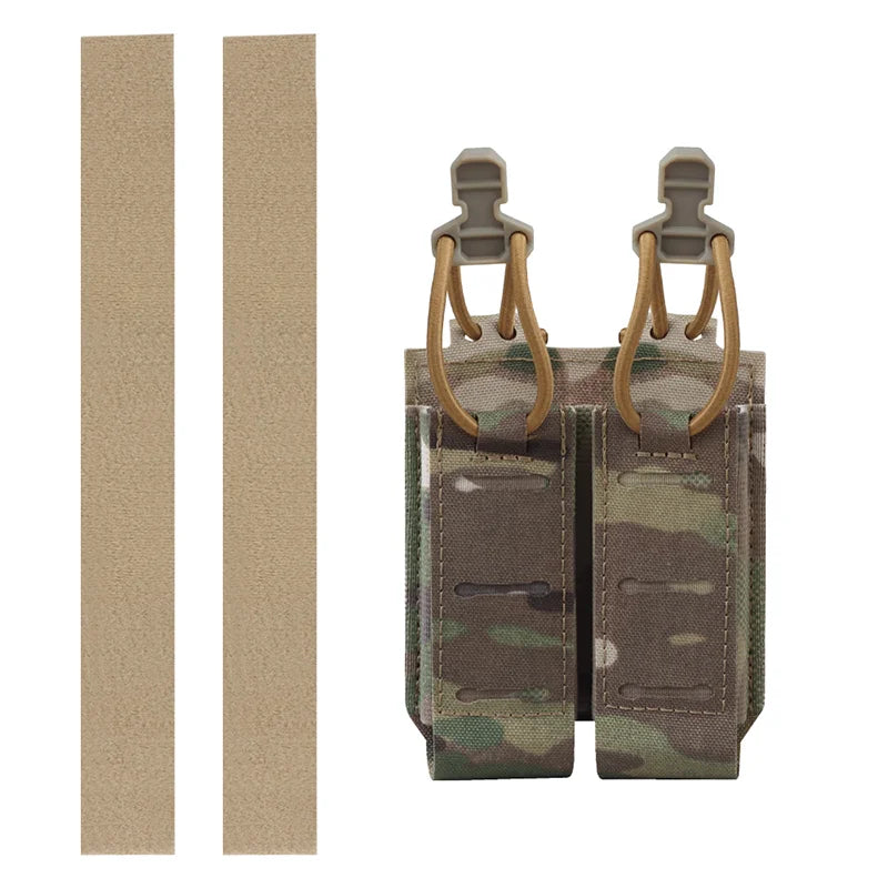 Double 9mm Pistol Mag Pouch  2.0 Holder Pouch MOLLE Panel Portable Airsoft Range Shooting Essentials