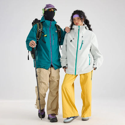 CHRLCK Men Women Hiking 3-in-1 Jackets Waterproof New Windproof Windbreaker Camping Climbing Trekking Outdoor Jacket Unisex