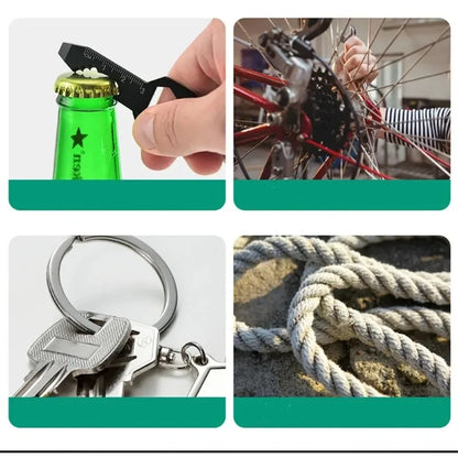 Multi-Tool Keychain EDC Multifunctional Hexagonal Pendant Wrench Keys Outdoor Survival Gear Bottle Opener for Hand Tools