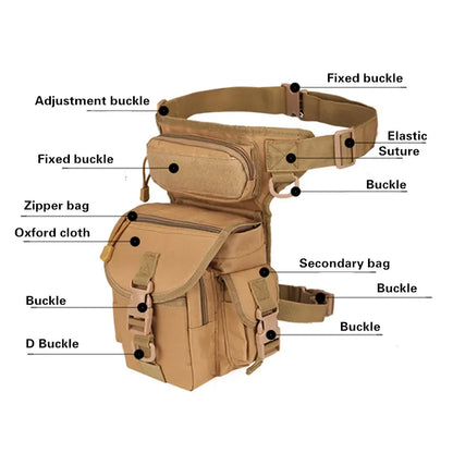 Outdoor Drop Leg Bag EDC Molle Hunting Hiking Fanny Thigh Pack Motorcycle Riding Men Tool Waist Pouch