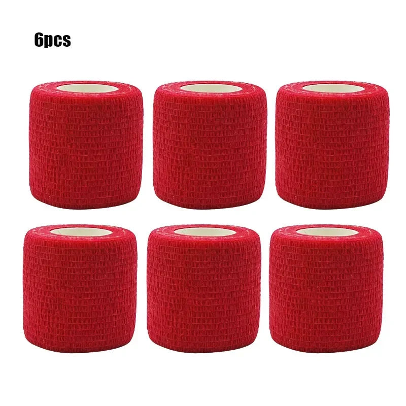 1/3/6/20PCS Sports Self Adhesive Bandages Anti-slip Red Elasticn Athletic Nonwove Waterproof Elastic  Wrist Ankle Bandages
