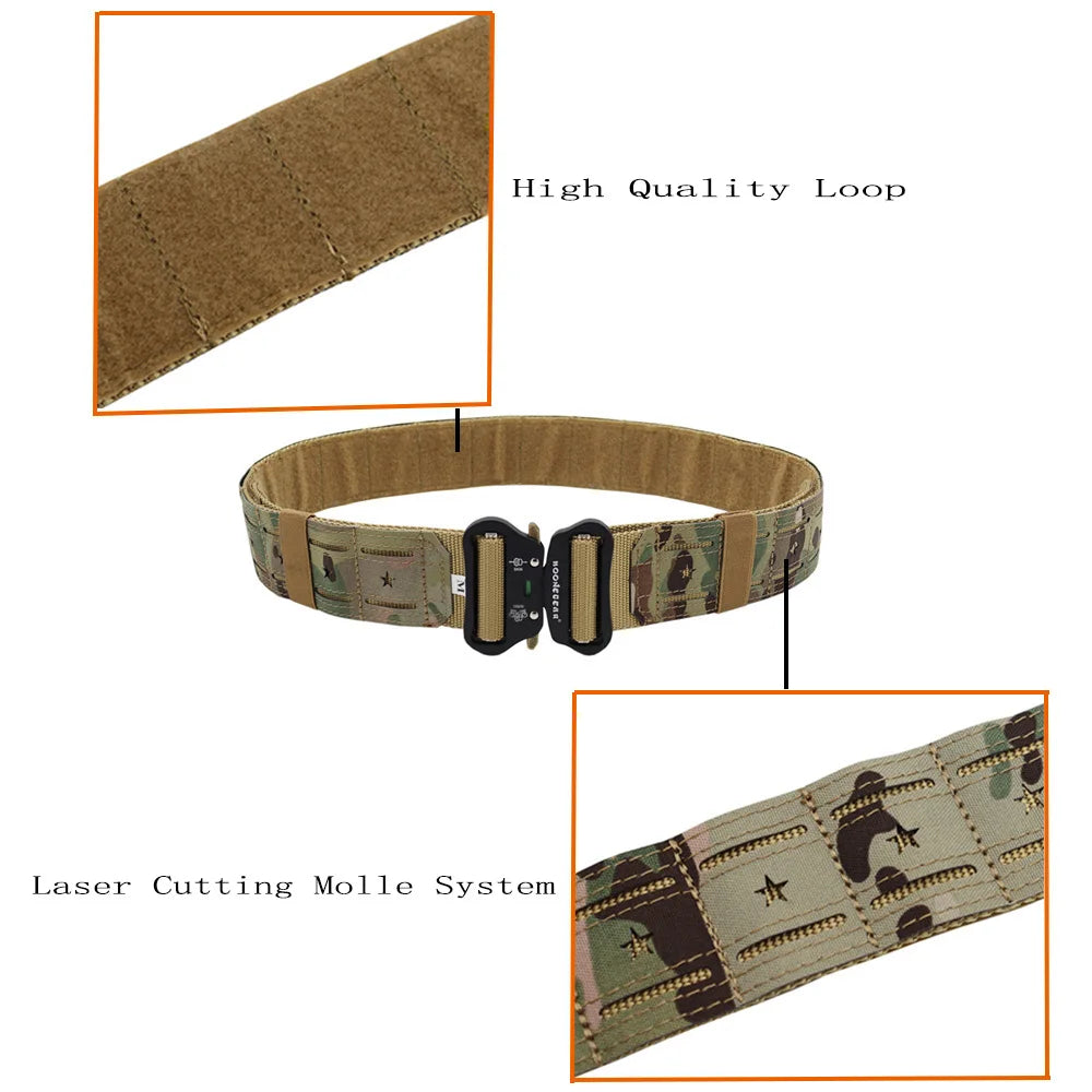 New Tactical 2 inch Combat Belt Quick Release Buckle Belt Molle System Airsoft Hunting Mens Belt Durable Outdoor Belt