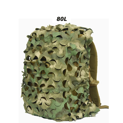 3D Camo Net Backpack Cover 60L 80L  Laser Cut Camouflage Hunting Backpack Cover Paintball Paratrooper Hunting Accessories
