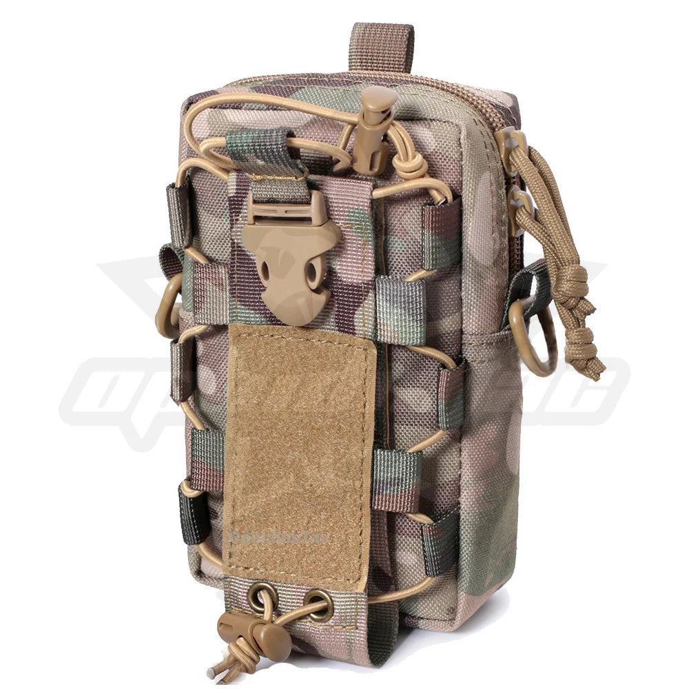 Molle system water bottle bag outdoor sports mobile phone holder camping hiking organizer waist bag