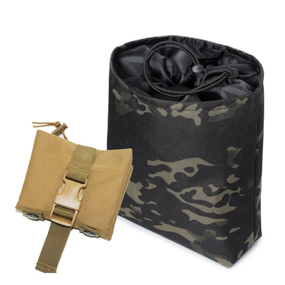 Molle Tactical Folding Recycling Bag Outdoor Dump Drop Pouch Magazine Pouch EDC Tools Bag Foldable Utility Recovery Waist Bag