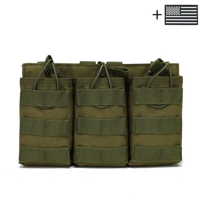 Triple bag Molle bag made of Oxford cloth material, durable and suitable for outdoor and vest mounting