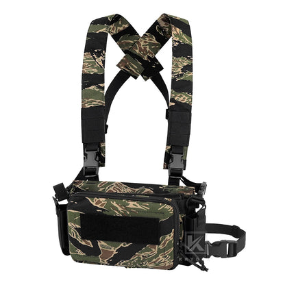 KRYDEX Tactical Micro D3CR Chest Rig with Triple 5.56 7.62 9mm Magazine Pouch Adjustable Strap Hunting D3CRM Gear Accessories