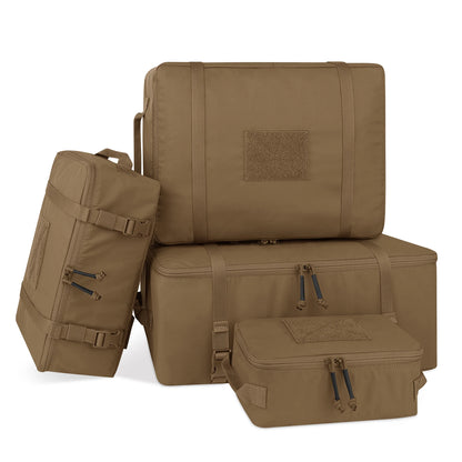 KRYDEX Tactical Travel Packing Organizer Pouch 70D Nylon Packing Cubes Waterproof Luggage Bags YKK Zipper 4pcs set