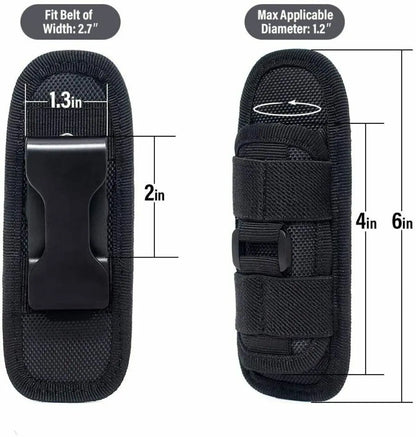 Nylon Tactical Flashlight Holder Molle Belt Holster Torch Case Pouch for Hunting Fishing Outdoor Sports