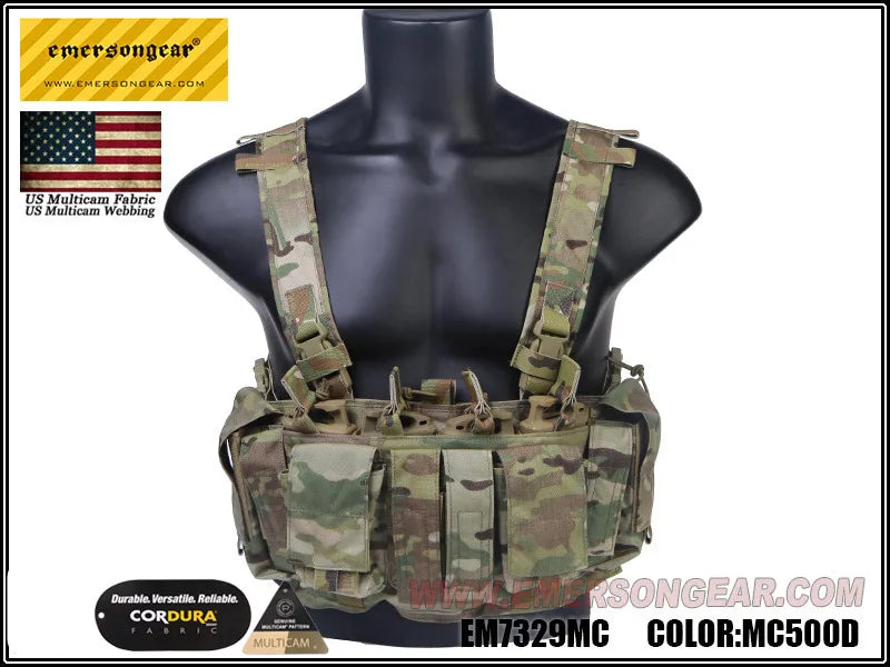 Emersongear MF Style Tactical Chest Rig UW Gen IV Hunting Vest Harness Split Front Carrier Waist Mag Bag