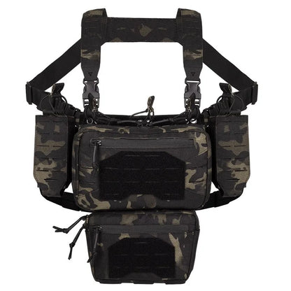 YAKEDA Camo Molle Chest Rig Fight Chassis Placard Laser Detachable Hook Loop Airsoft Magazine Pouch Tactical Plate Carrier Vest