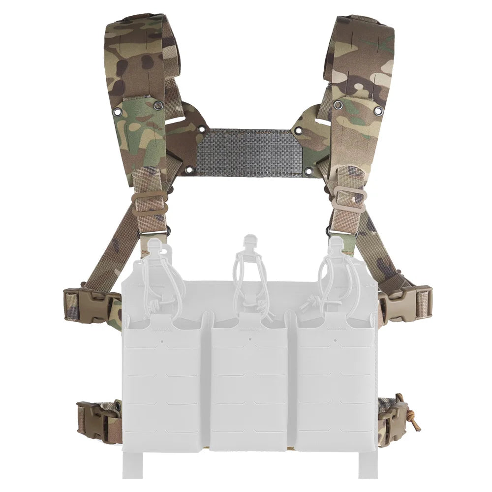 MOLLE Chest Rig Mini V2 H-type Ferro Style Lightweight Chesty Rig Tactical Vest Assault Training Plate Carrier Front Flaps Adapt