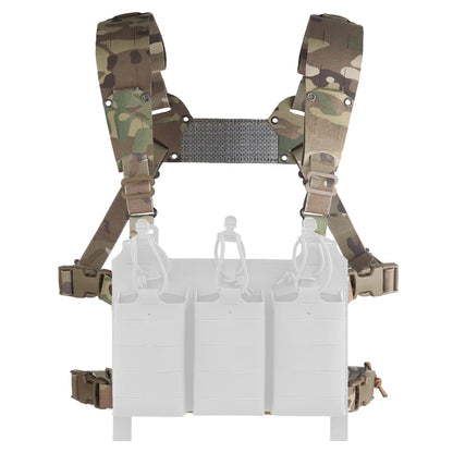 MOLLE Chest Rig Mini V2 H-type Ferro Style Lightweight Chesty Rig Tactical Vest Assault Training Plate Carrier Front Flaps Adapt