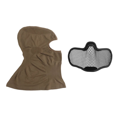Tactical Mesh Face Mask Balaclava Breathable Full Face Cover for Airsoft Paintball Hunting Shooting Gear Steel Mesh