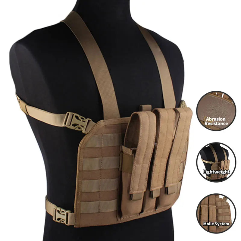 Emersongear For MP7 Chest Rig W/ Magazine Pouch Mag Bag Airsoft Hunting MOLLE Gear Camoing For Plate Carrier Vest Nylon