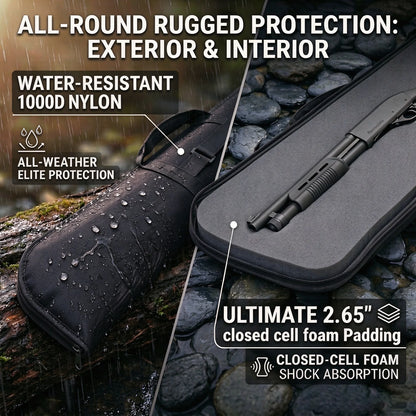125cm Soft Gun Case Rifle Bag Hunting Gun Carry Cover Tactical Shotgun Case with 2.65" Ultra-Thick Padding Long Gun Backpack