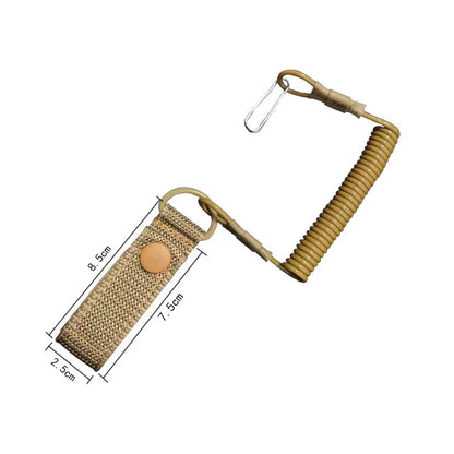 Tactical Anti-lost Elastic Lanyard Anti-theft Anti-cut Outdoor Spring Seat Belt Gun Rope Key Ring Flashlight Accessories