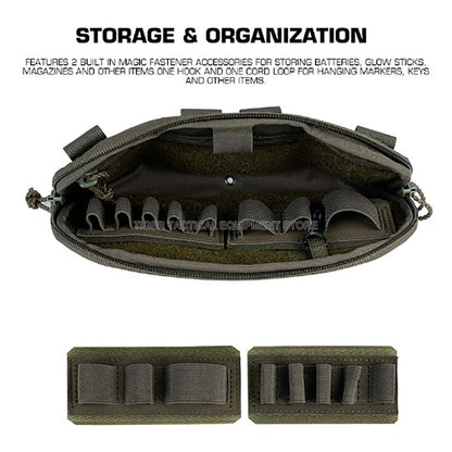 Wide Tactical Admin Pouch For Triple Magazine Pocket Storage Compact Bag Plate Carrier Hunting Airsoft Molle Front Placard Pouch