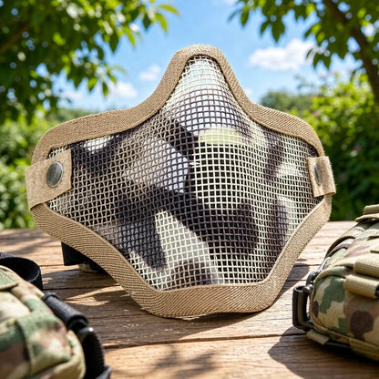 Steel Mesh Half Face Protective Mask Breathable Outdoor Training Face Guard for Airsoft Sports Activities 보호 마스크
