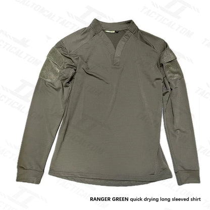 Velocity Style Rugby Shirt Quick Dry Tactical Long Sleeve T-shirt CAG Love Ranger Green