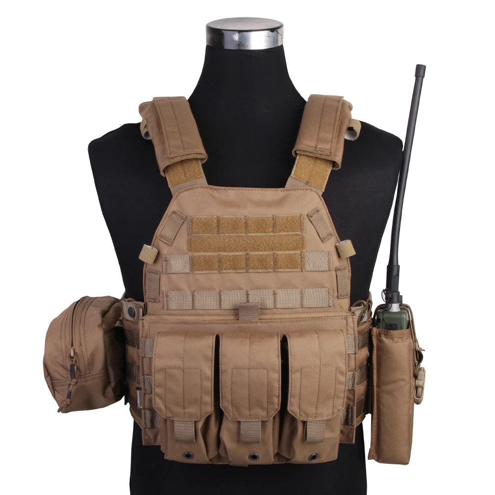 Emersongear For LBT6094 Style Plate Carrier W/3 Pouches Hunting Vest Protective Gear Body Guard Armor Hiking