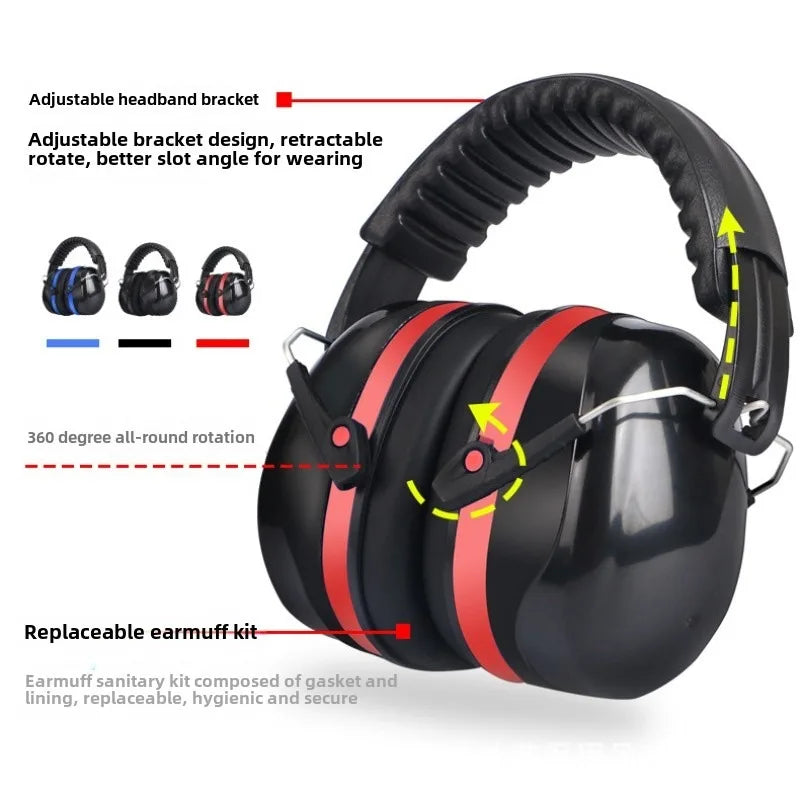 Hearing Protection Noise Canceling Ear Muffs Adult Headphones Suitable for Lawn Mowing DIY Construction Carpentry Shooting