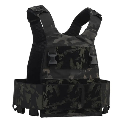Wosport FCPC Plate Carrier Lightweight Cordura Tactical Vest with Velcro Panels Elastic Side Cummerbund 25mm Buckle for Airsoft