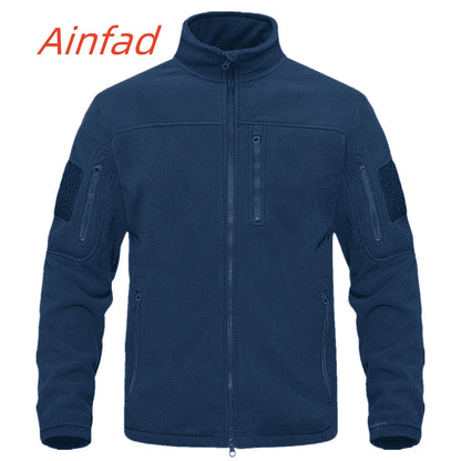 Hunting Autumn Winter Men's Stand Collar Fleece Coat Jacket Thermal Mid-Rise Jacket
