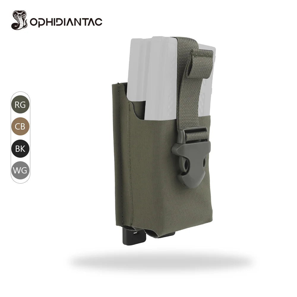 OPHIDIANTAC 5.56 Webbing Single Magazine Pouch with MOLLE Clips Widely Applicable Mag Holder for Hunting Accessories