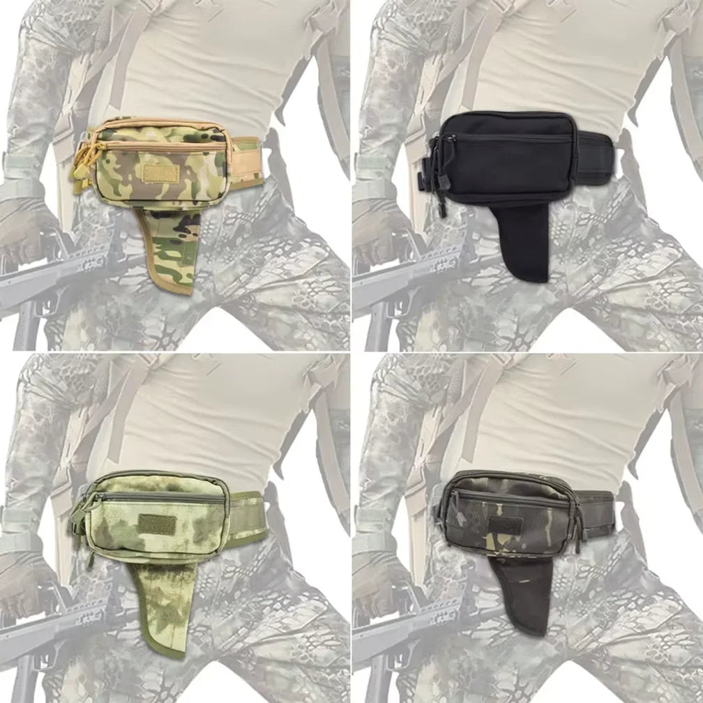 Tactical Waist Bag with Concealed Handgun Holsters for Glock 17 19 23 & 9mm 1911 Pistols, EDC Utility Belt Pouch for CS, Hunting
