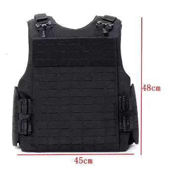 Black Laser Quick Release Tactical Vest CS Quick Release Vest Molle Anti Stab Protective Training Suit