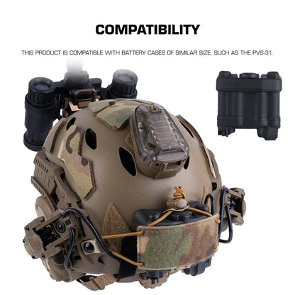 Tactical Hunting Helmet Night Vision Battery Pack Retainer NVG Battery Box Mounting Accessories Fixed Pouch Bag