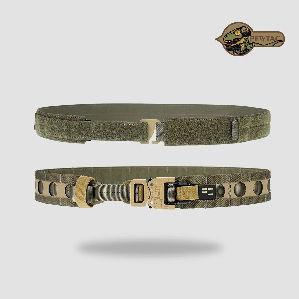 PEW TACTICAL Ferro Style BORA Tactical Belt with Inner Belt - Import C Board Rigid Battle Belt - Molle Duty Belt for Outdoor Hik