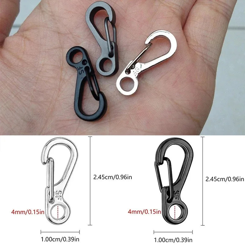 20Pcs Mini Carabiners Set Outdoor EDC Rope Spring Clasps Keychain Camping Hooks Paracord Clips Tactical Survival Buckle