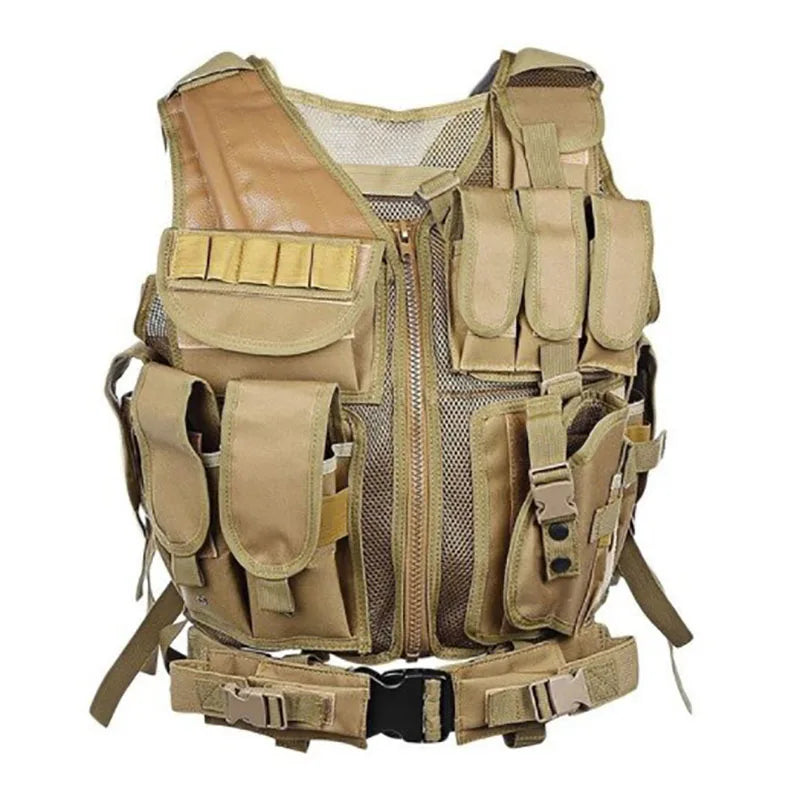 Molle Tactical Vest Combat Body Armor Vests Security Guard Hunting Army Outdoor CS War Game Airsoft Adjustable Training Jacket