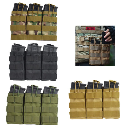 Triple Magazine Pouchs Molle Pouch 7.62 AK 74 47 AR15 M4 5.56 Rifle Ammo Mag Bag Airsoft Gun Accessories Torch Holster
