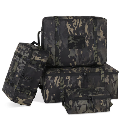 KRYDEX Tactical Travel Packing Organizer Pouch 70D Nylon Packing Cubes Waterproof Luggage Bags YKK Zipper 4pcs set