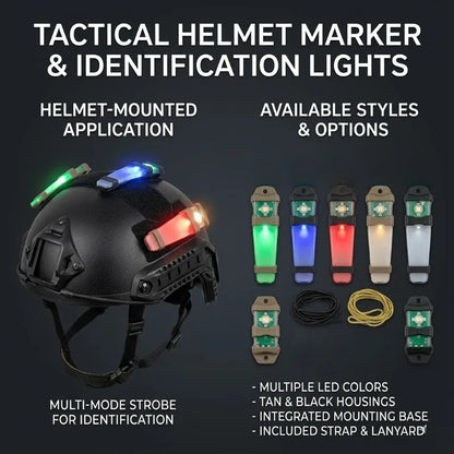 Tactical FMA Helmet with Safety Flashing IR Strobe Light, Waterproof for Outdoor Survival, Hiking Identification Lamp
