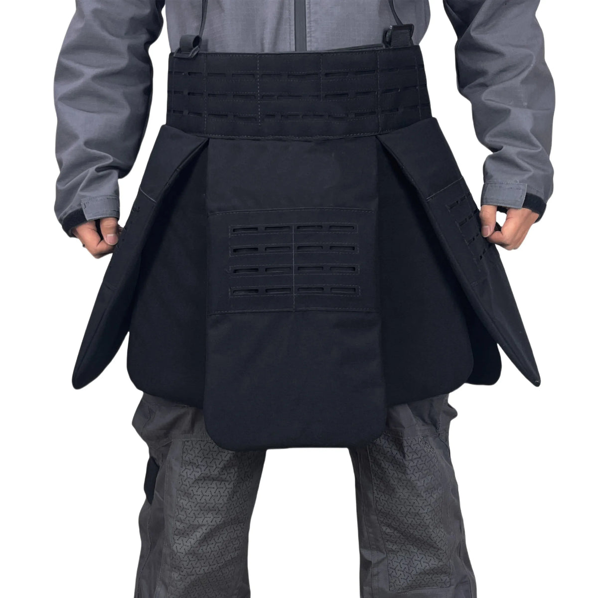 Laser‑Cut MOLLE Level IIIA Soft PE Tactical Protective Skirt Quick Release Adjustable Outdoor Hunting Waist Hip Protective Gear