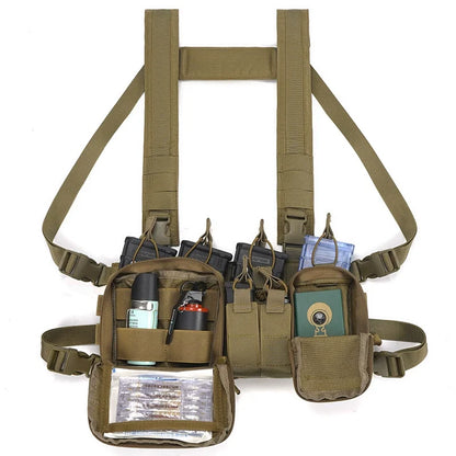 Molle System Chest Rig Tactical Vest CS Match Military Gear Pack Magazine Pouch Holster Waist Men Nylon Swat
