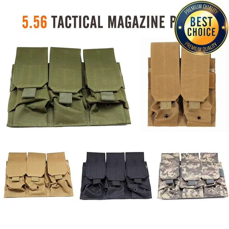 Tactical Molle 5.56mm Magazine Pouch for M4 AR15 CS Rifle Double Triple Mag CS Game Paintball Hunting Accessories Pack