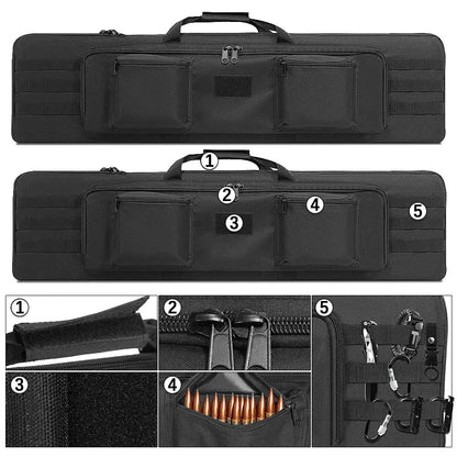 100/120cm Rifle Gun Bag Soft Rifle Case Shotgun Storage Bag Gun Carrier Pouch Outdoor Hunting Bag with Backpack Straps