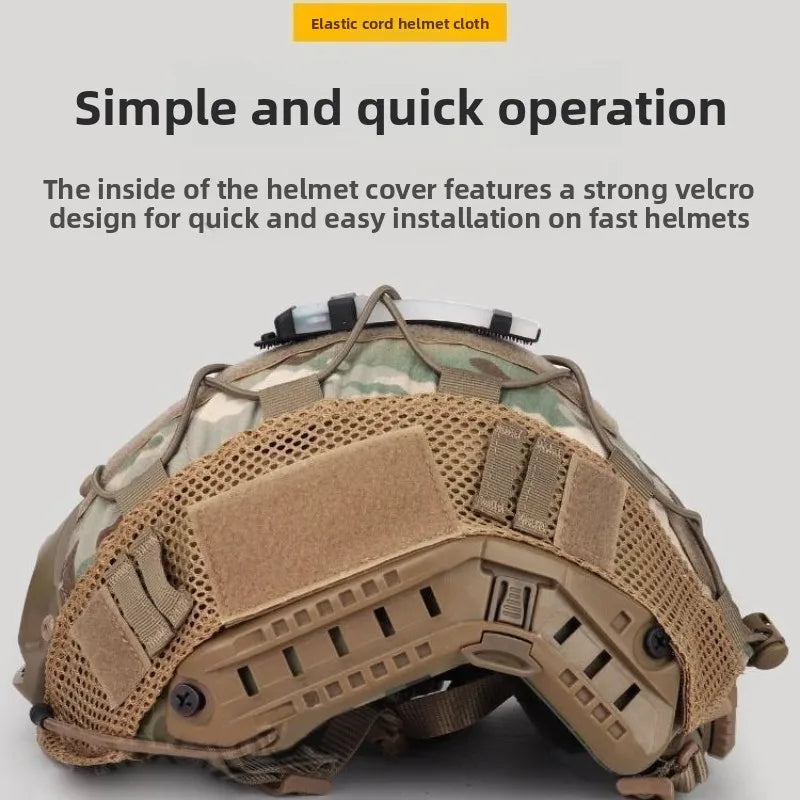 Tactical Helmet Cover Cloth Camo Headwear for Ops-Core Fast Helmets Airsoft Paintball Military Helmet with Elastic Cord