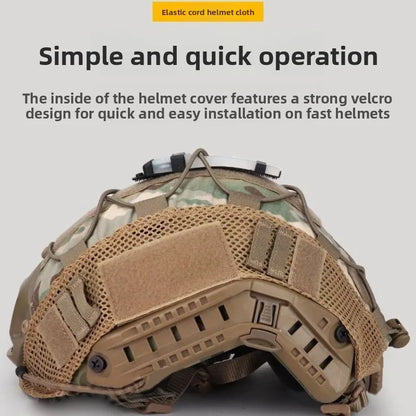 Tactical Helmet Cover Cloth Camo Headwear for Ops-Core Fast Helmets Airsoft Paintball Military Helmet with Elastic Cord