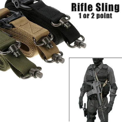 1 Pc Adjustable MS4 Tactical Quick Detach QD 1 or 2 Point Multi Mission 1.25" Rifle Sling Quick Release Single Point Rifle Sling