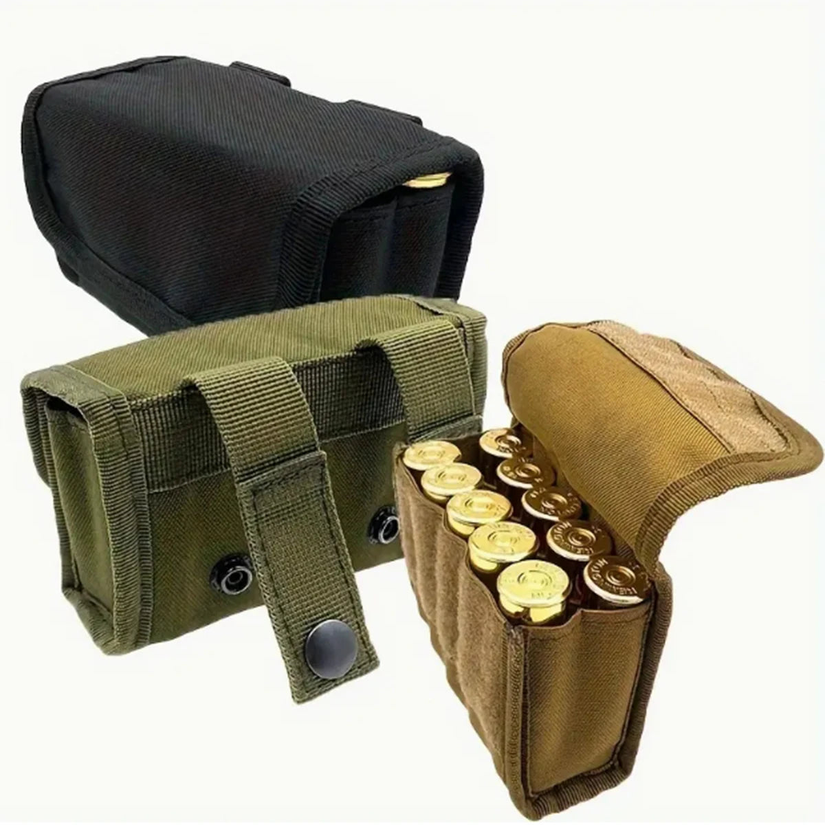 10 Grids Ammo Pouch Tactical Waist Bag 10 Rounds Shot Bags Outdoor Shooting Multi-functional Mini EDC Mag Molle Nylon Pouch