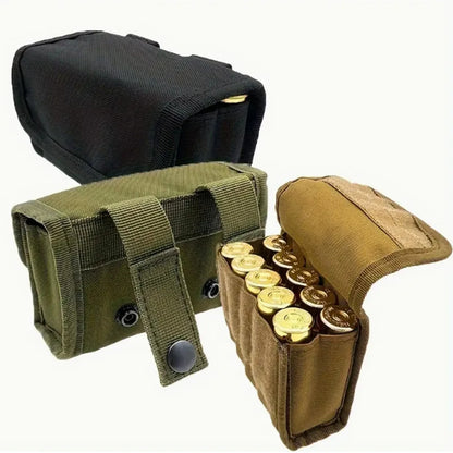 10 Grids Ammo Pouch Tactical Waist Bag 10 Rounds Shot Bags Outdoor Shooting Multi-functional Mini EDC Mag Molle Nylon Pouch