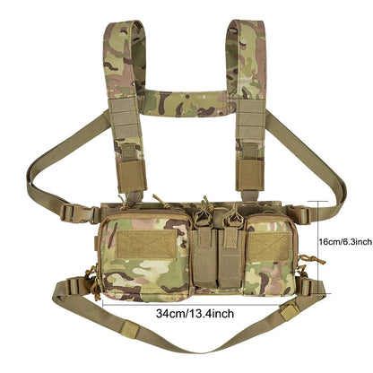 Outdoor Sports Airsoft Gear Combat Assault Molle Vest Accessory Pouch Bag Carrier Tactical Camouflage Chest Rig